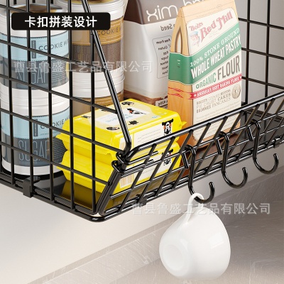 跨境壁挂式厨房置物架可折叠蔬菜水果收纳篮浴室毛巾洗漱品储物篮