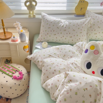 A类全棉四件套家用床上用品纯棉被套床单被罩学生宿舍三件套批发
