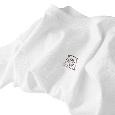 夏季宽松半袖体恤新疆纯棉短袖t恤男女同款清新简约白色打底衫ins