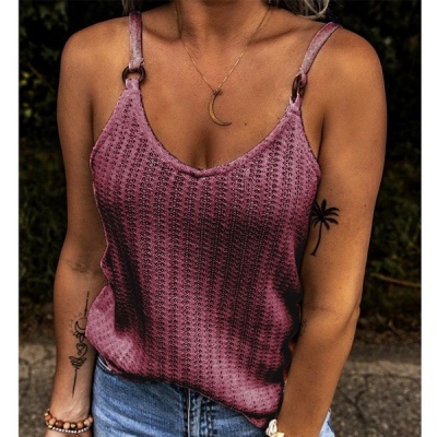 T408-跨境亚马逊沃尔码复古V领拼接吊带