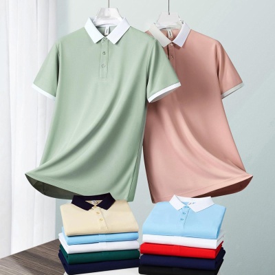 新款男式polo衫定制翻领工作服印logo短袖文化衫企业工衣装T恤衫