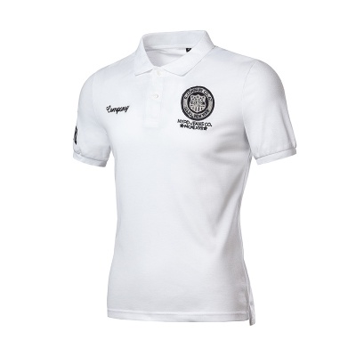 外贸大码新款男士勋章韩版修身时尚短袖polo衫青少年短袖T恤批发