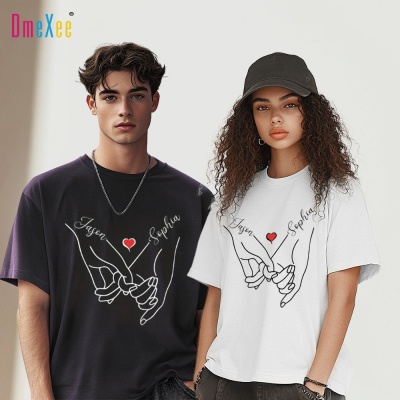 跨境爆款纯棉短袖男士重磅上衣宽松圆领休闲男女同款情侣装T恤