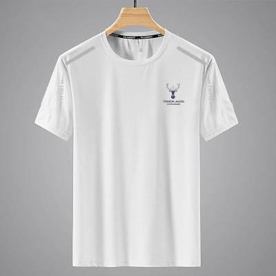 冰丝夏季速干衣男士短袖韩版舒适百搭休闲t恤大码夏宽松透气潮