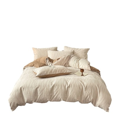 母婴A类全棉水洗棉三层纱四件套纯棉被套床单床笠三件套床上用品4