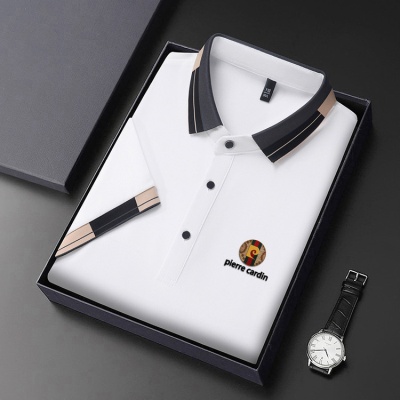 短袖T恤透气polo衫男2025夏季新款商务休闲纯色百搭简约男士t恤
