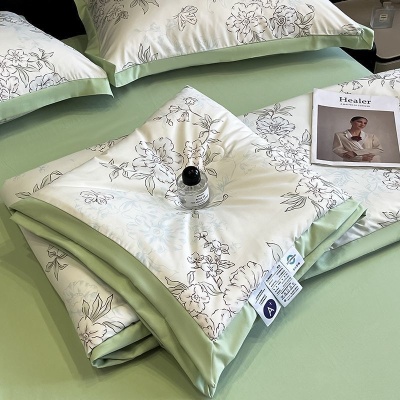 夏季A类轻奢空调被四件套可机洗夏天水洗棉薄款单双人凉感薄被子