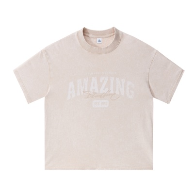 RJ男装洗水夏季新款短t男半袖宽松大版oversize潮牌男女同款短袖