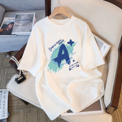 夏季学生T恤上衣男女同款230g重磅纯棉短袖打底衫大码女装潮牌t恤