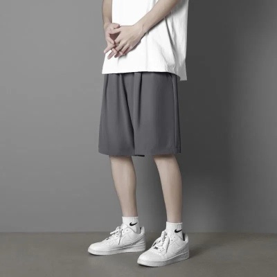 短裤男士夏季冰丝薄款外穿速干宽松篮球裤子五分休闲运动裤衩速干