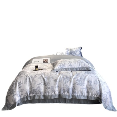 A类母婴级冰丝四件套水洗真丝被套天丝床单三件套夏凉被床上用品