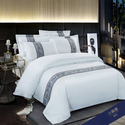 纯棉全棉贡缎床笠四件套 高档简约风床上用品 家纺民宿酒店布草
