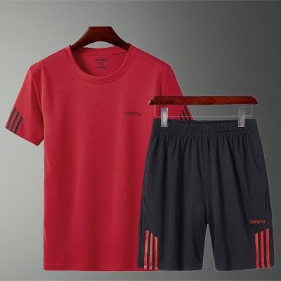 男装运动套装男夏季短裤两件套男士速干短袖T恤运动服休闲裤宽松