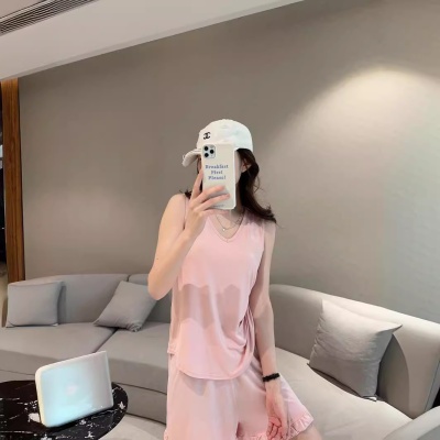 莫代尔V领背心女夏季薄款大码宽松无袖上衣可外穿T恤休闲打底衫