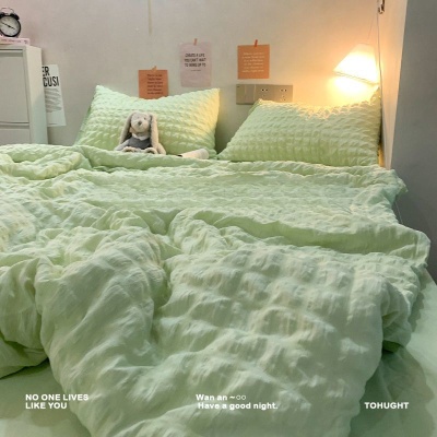 ins夏季温柔紫小泡芙夏被四件套凉感舒适夏凉被空调被宿舍三件套
