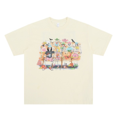 澜海男装2025春夏新品潮牌美式经典字母logo印花宽松休闲短袖T恤