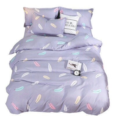 磨毛四件套礼品三件套清新床单被罩被套批发一件代发学校床上用品