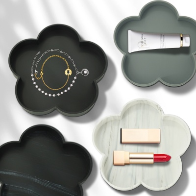 蚁巢硅胶托盘免打孔梳妆台大理石浴室置物盒洗漱台香薰桌面收纳盒