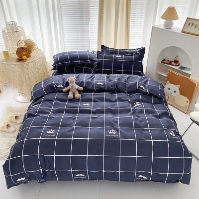 厂家批发四件套简约被罩三件套亲肤面料学生宿舍床单被套床上用品