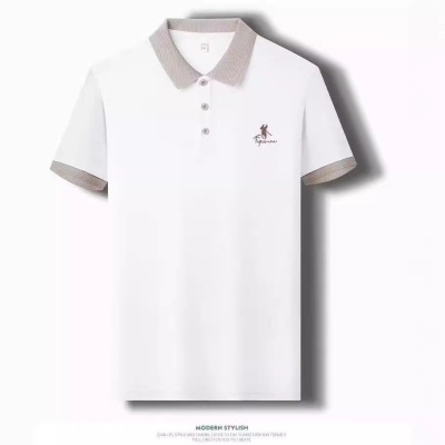 批发高品质免烫刺绣男士polo衫短袖上装中青年爸爸装商务外贸跨境