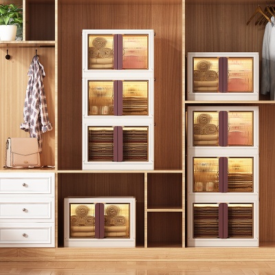 免安装收纳箱儿童玩具储物箱书本零食整理箱可折叠塑料家用收纳柜