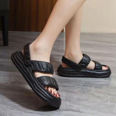 凉鞋女夏季外穿拖鞋男加厚底软底防滑EVA时尚两用凉鞋凉沙滩鞋