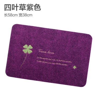 家用四叶草地垫 防滑蹭灰垫拉绒脚垫 卫浴厨房印花防滑垫工厂批发