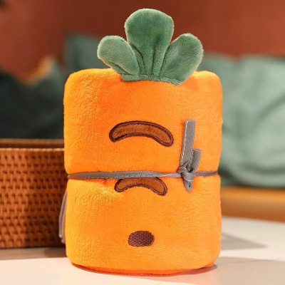 加厚卷毯办公室空调被儿童卡通活动小礼品毛毯厂家批发法兰绒三层