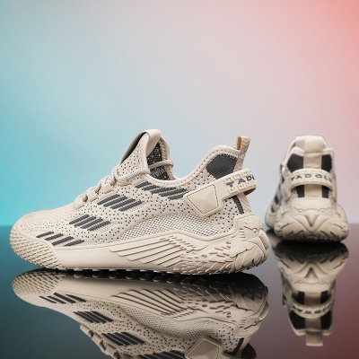 男鞋夏季透气网面网鞋休闲跑步男士增高黑色户外运动潮鞋一件代发