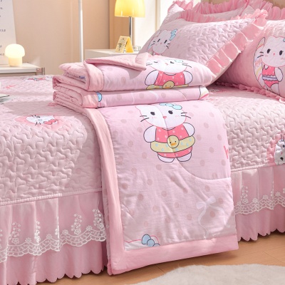 新款针织棉床盖款夏被四件套绗缝加棉亲肤空调被裸睡夏凉被批发