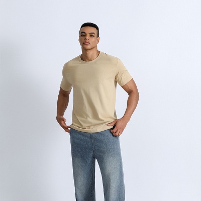 男短袖t恤美式街潮男装T恤纯棉纯色男士短袖t恤