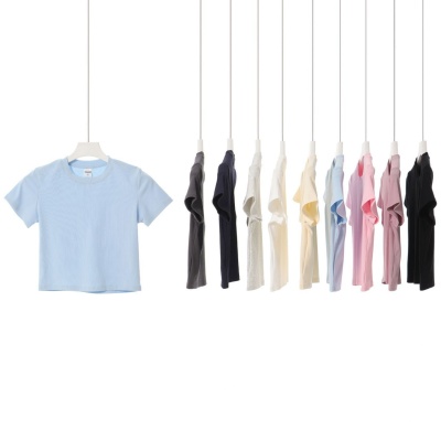 女装2025春夏美式辣妹短袖t恤修身t恤正肩短款上衣女氨纶纱Ｔ恤女