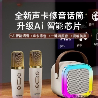 麦克风声卡话筒音响金运升级版唱歌一体机无线蓝牙音箱