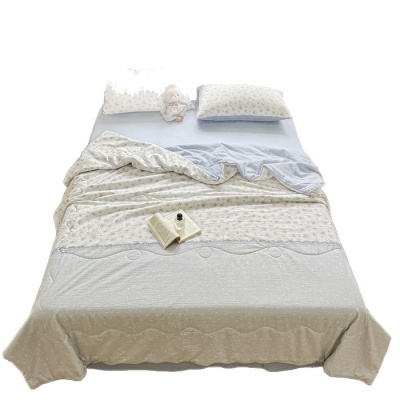 源头厂家2025款木棉夏凉被空调被皱皱纱简约款床上用品夏被四件套