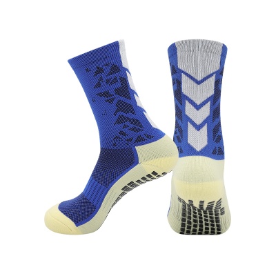 跨境虾皮耐磨毛巾底防滑袜运动跑步登山吸汗透气点胶防滑足球袜子