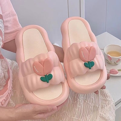 郁金香拖鞋居家高级感女外穿仙女风甜美夏网红ins防滑踩屎感凉鞋