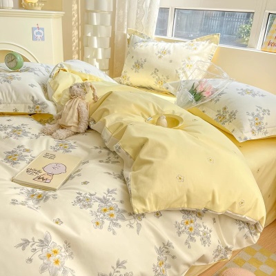 A纯棉四件套类南通家纺全棉三件套高级感床单被罩单品被套母婴级4