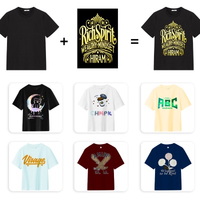 春季新款潮流印花300g重磅男纯棉t恤短袖简约男装上衣广州批发