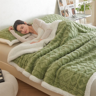 塔芙绒休闲午睡盖毯多功能披肩羊羔绒毯子活动礼品毛毯跨境外贸毯