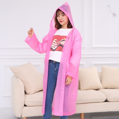 旅行便携式peva磨砂非一次性雨衣成人加厚男女骑行户外登山雨披长