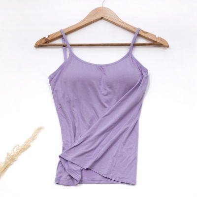 一体式小吊带背心女短款文胸内衣外穿内搭上衣带胸垫吊带