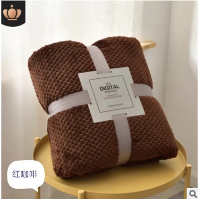 沙发礼品空调毯菠萝格毛毯加厚纯色法兰绒盖毯午睡办公室毯子批发