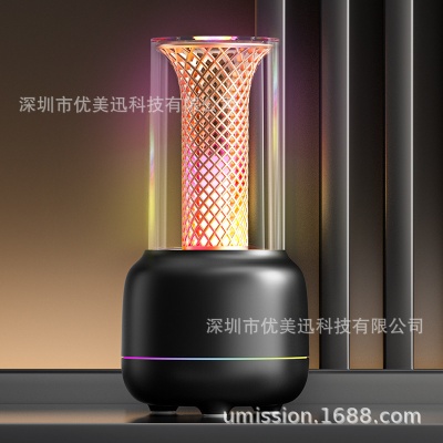 新款烛光灯香薰机加湿器家用办公工厂批发桌面氛围小夜灯扩香器