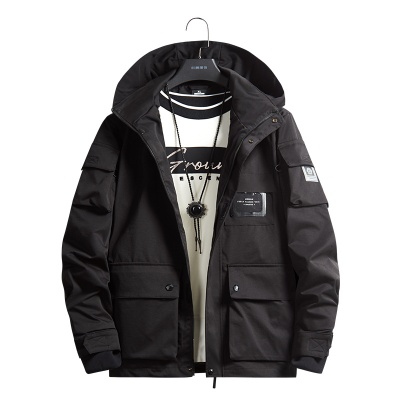秋季新款连帽夹克男士工装休闲外套青少年韩版潮流男装衣服