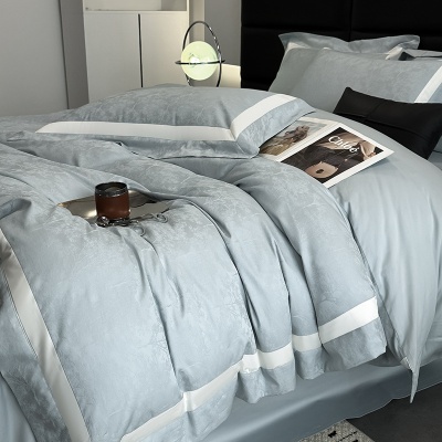 高端A类200支长绒棉四件套纯棉被套全棉床单款高级感提花床上用品