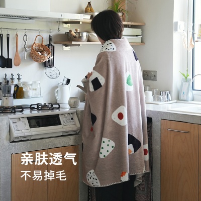 霜山空调盖毯双面绒办公室午睡毯沙发毯毛巾被春夏空调被披肩毯子