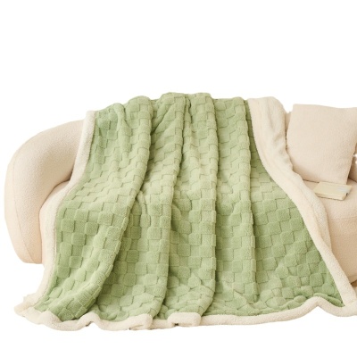 新款水立方绒毛毯羊羔绒高克重多功能毯子牛奶绒贝贝绒沙发盖毯