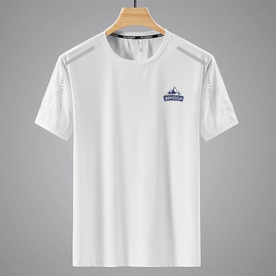 冰丝夏季速干衣男士短袖韩版舒适百搭休闲t恤大码夏宽松透气潮