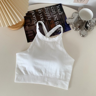 1881#针织吊带背心女裹胸西装内搭带胸垫一体美背内衣外穿打底