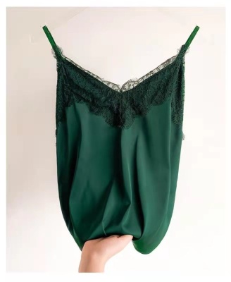 蕾丝吊带小背心女外穿大码性感V领西装内搭丝绸缎面打底衫小吊带